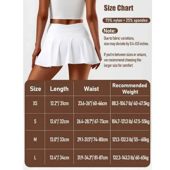 Groyolan Skort Womens Size Large White Tennis High Waisted Athletic Pocket S2 - Picture 5 of 7